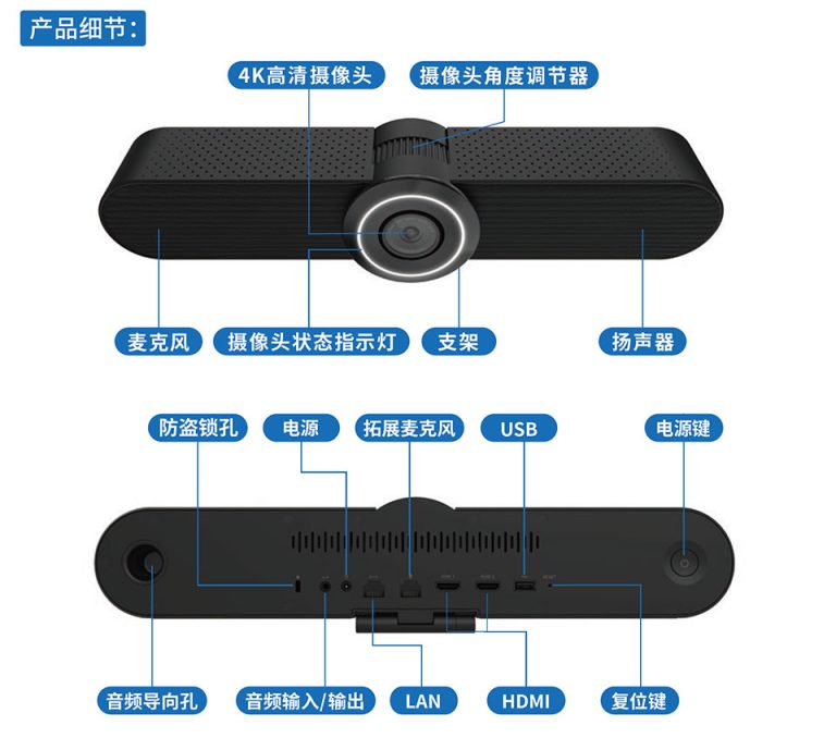RK3399安卓智能视频会议一体机终端，集成摄像头、阵列麦、扬声器、操作系统 | ScenSmart|OEM|ODM